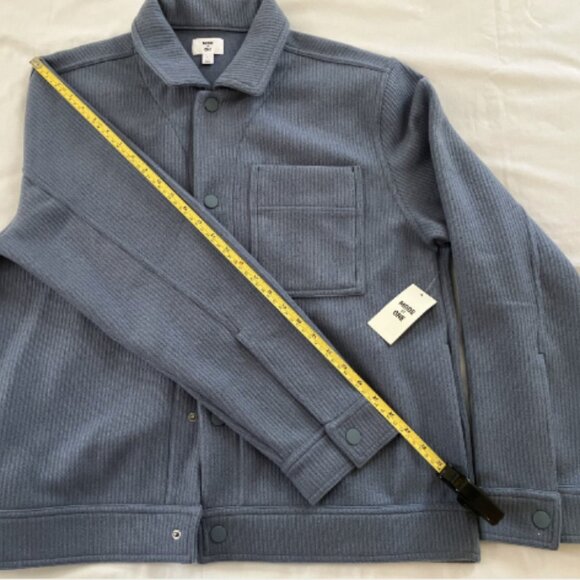 Mode of One Mens Long Sleeve Knit Trucker Jacket Blue Asphalt Size L - Picture 7 of 7